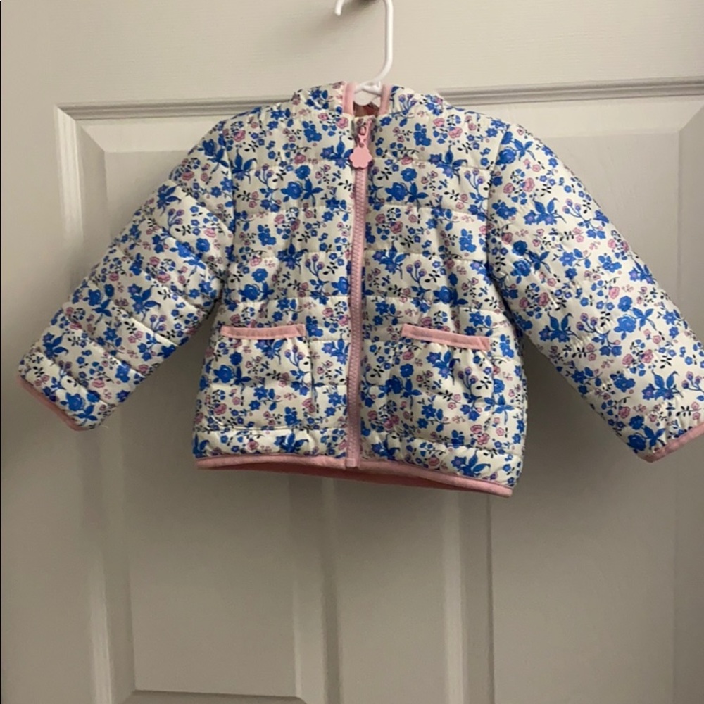 Floral hooded coat 12M
